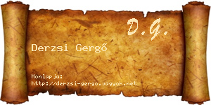 Derzsi Gergő névjegykártya